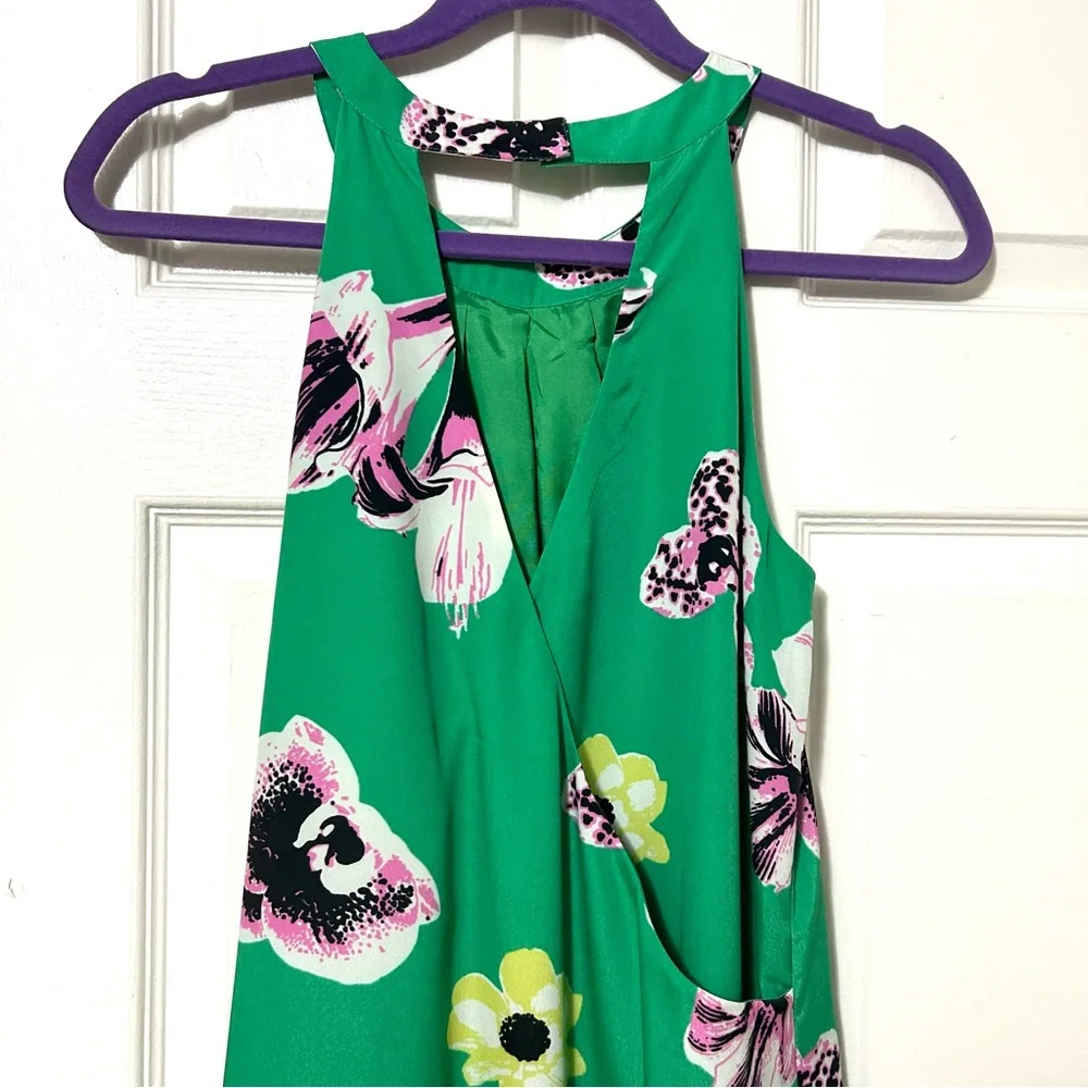 J. CREW GREEN FLORAL MINI DRESS Size 4 - Picture 7 of 11